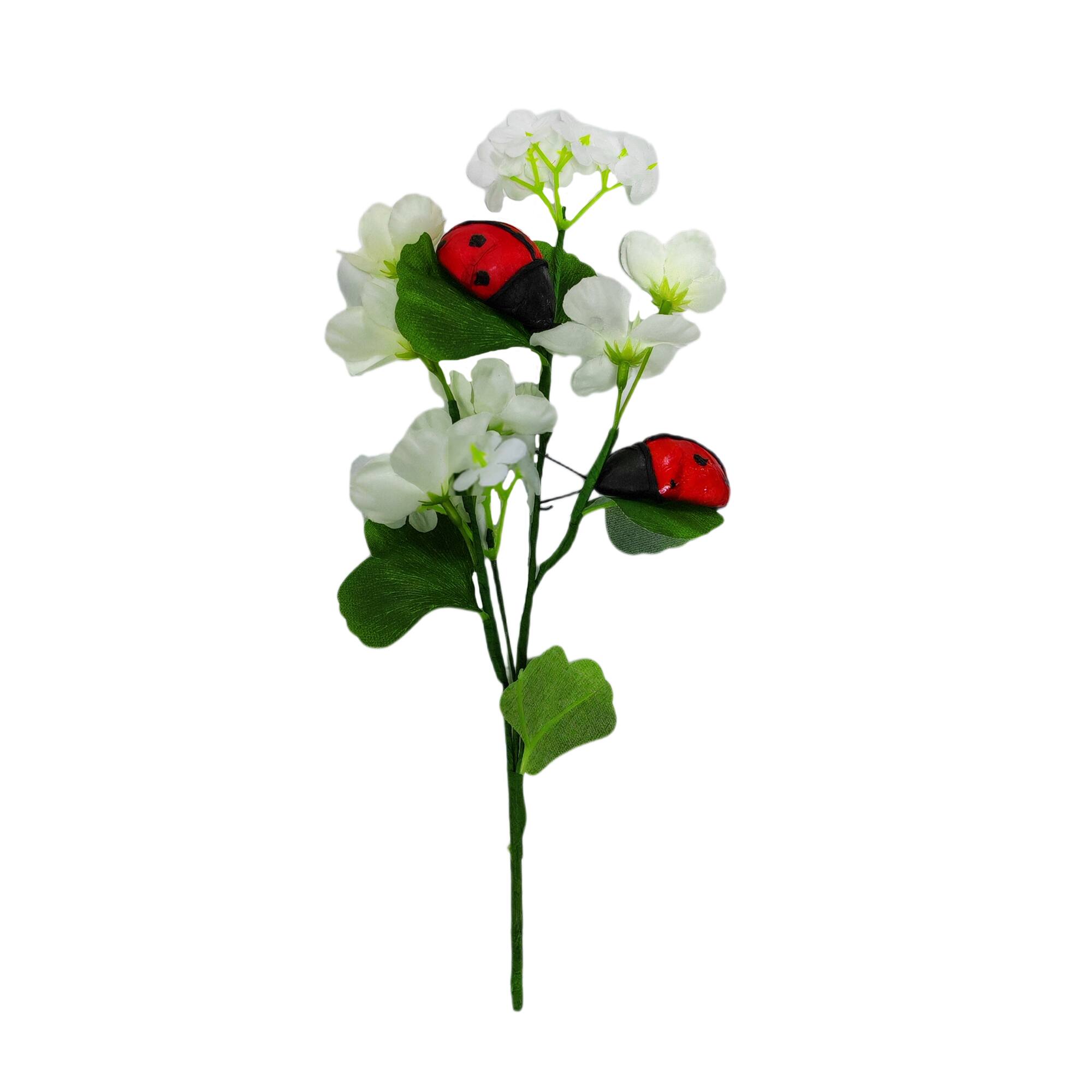 10" Ladybug & White Flower Pick by Ashland®